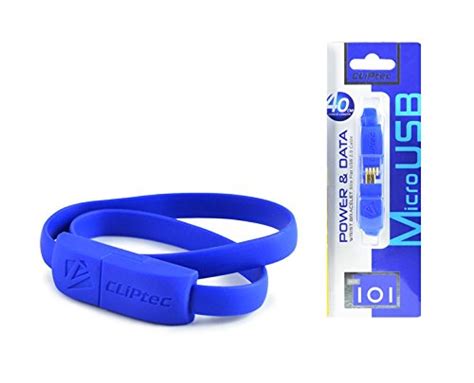 Daily Shoppers Cliptec WRIST BRACELET Slim Flat USB 2.0 Micro-B Cable ...