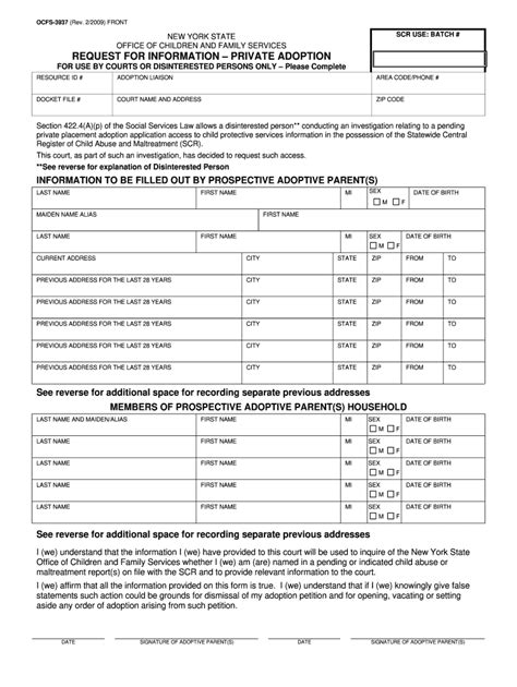 2009-2025 Form NY OCFS-3937 Fill Online, Printable, Fillable, Blank ...