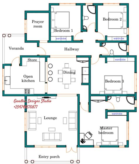 G.D.S Design & Construction | Bungalow floor plans, Drawing house plans ...