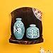 AAKRITI ART CREATIONS Wall Décor Shelf with 2 Warli Painted Blue Pots ...