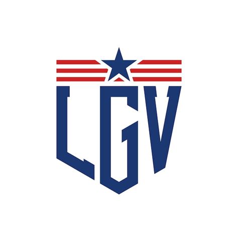 Patriotic lgv logo with star and american flag straps letter lgv logo ...