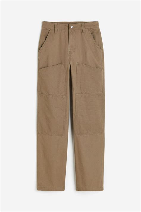 Twill worker trousers - Greige - Ladies | H&M IN