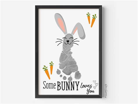 Easter Bunny Loves You Handprint Footprint Art Craft, Easter Handprint ...