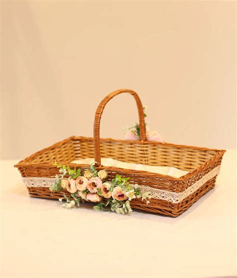 Peach Flower Baptism Basket For Your Baby Christening – NakshatraKids LLP