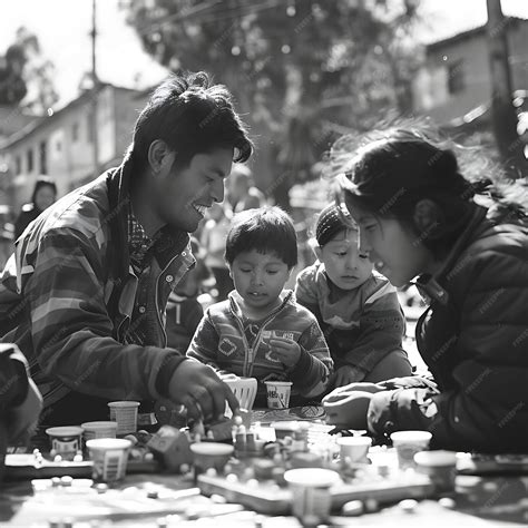 Premium Photo | Families Playing Traditional Games Like Sapo in a Bolivian N Neighbor Holiday ...