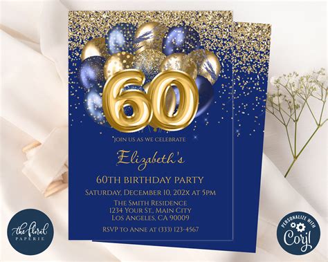 60th Birthday Invitations