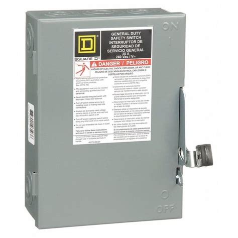Square D Fusible, Safety Switch, General Duty, 240 V, 3PST D321N | Zoro