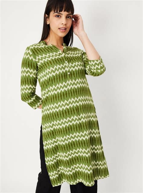 Buy Women Printed Band Collar Straight Kurta Online at just Rs. 499.0 ...