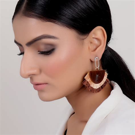 Brown Tassel Earrings – Cippele