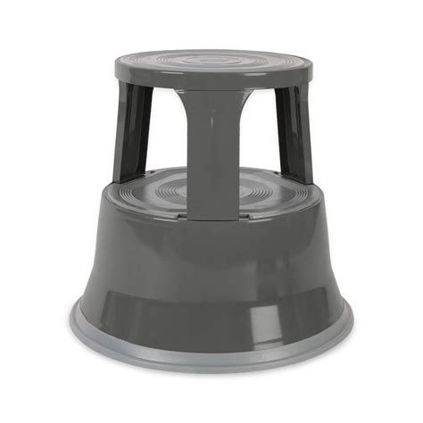 Rolling Step Stool | Retractable Castors | Steel | For Office Or Comme — Floordirekt UK