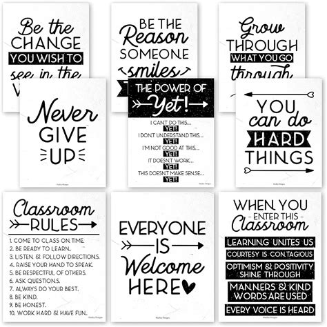 9 Black And White Classroom Decor - Welcome Sign For India | Ubuy