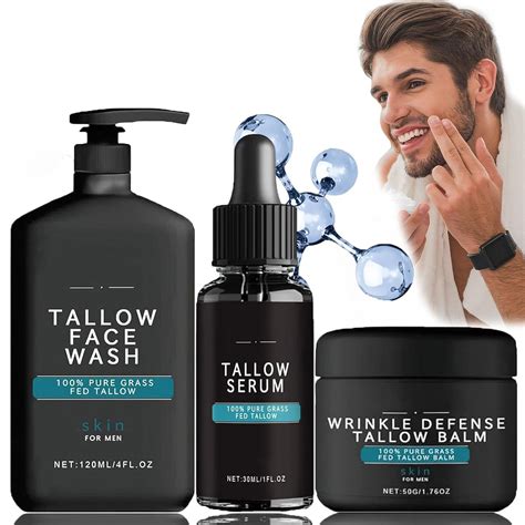 Amazon.com: Tallow Skin Care for Men - Wrinkle Defense Tallow Balm, Tallow Face Moisturizer ...