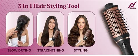 NexLev Hot Air Brush For Hair | V-03 3 in 1 Volumizer Hair Blow Dry ...