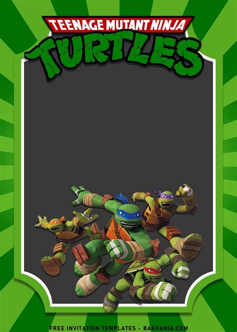 Free Printable Teenage Mutant Ninja Turtles Birthday Invitations ...