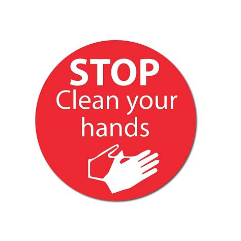 SIGN EVER Stop Clean Your Hands Printed Information Sign Sticker For ...