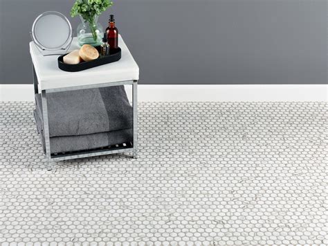 Carrara Catalina 1 in. Penny Porcelain Mosaic Tile | Floor and Decor