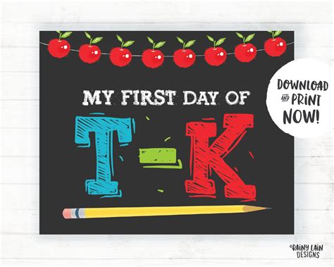 First Day Of Tk Free Printable - Printable Templates