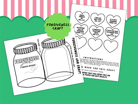 Printable Forgiveness Craft for Kids, Forgiveness Jar Activity, Christian Sunday School Craft ...