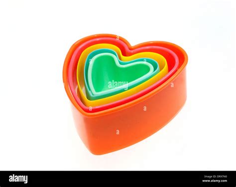Heart-shaped plastic cookie cutters, London Stock Photo - Alamy