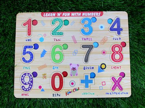 Buy Stonkraft Wooden Numerals | Preschool Learning Board Puzzle for ...