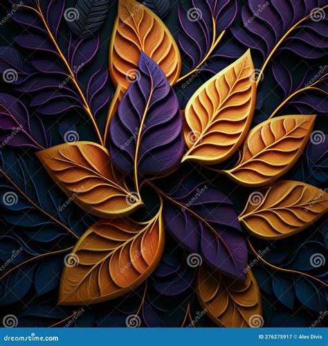 Luxury Leaf Texture. Closeup View of Fantasy Leaves Stock Illustration - Illustration of color ...