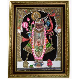 Buy Shreenathji Shrinathji Rajbhog hand wood painting gold leaf extra ...