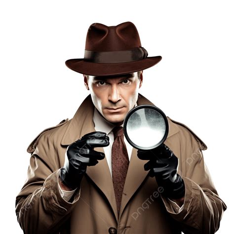 Detective Inspector With Magnifying Glass, Detective, Inspector, Man ...