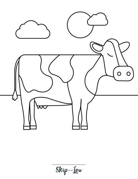 Free Printable Cow Coloring Pages with PDF Download | Skip To My Lou