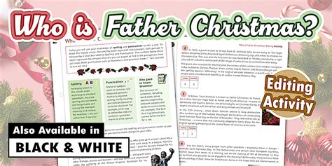 Who is Father Christmas? Editing Activity (teacher made)