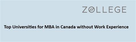 Top Universities for MBA in Canada without Work Experience