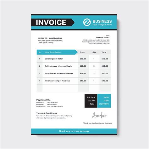 Simple Blue Invoice Excel 的图像结果