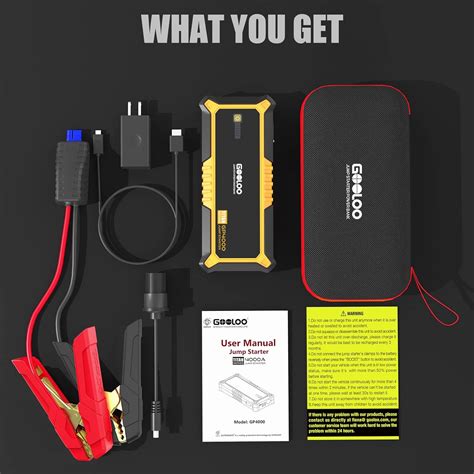 Buy GOOLOO GP4000 Jump Starter 4000A Peak Car Starter (All Gas,up to 10 ...
