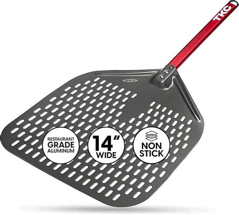 TKC 14 In Perforated Pizza Peel - Aluminum Turning Peel for All Pizza ...