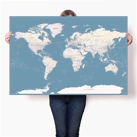 Detailed World Map Poster 的图像结果