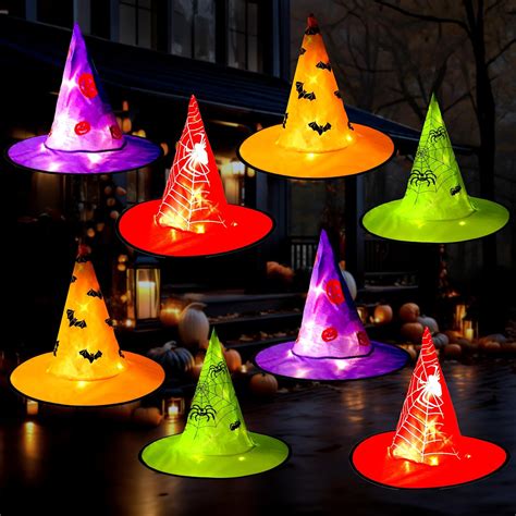 Amazon.com: KatchOn, Hanging Witch Hat Halloween Lights - 34 Feet, Pack ...