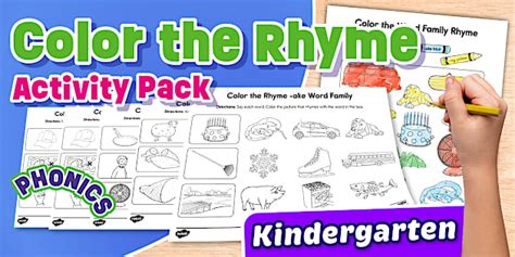 Kindergarten Color the Rhyme Activity Pack