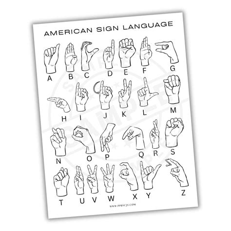 Sign Language Alphabet Printable
