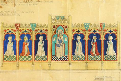 Maxwell Bennett Bates: DESIGN FOR A REREDOS - Hodgins Art Auction