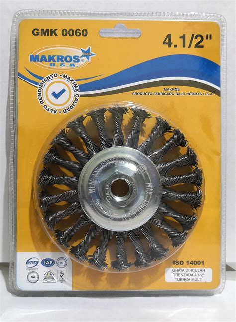 GRATA CIRCULAR TRENZADA 4-1/2″X3/8″ C/EJE MULTIROSCA MAKROS
