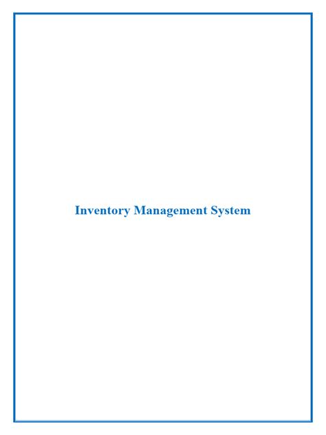 Image result for Inventory Control System PDF