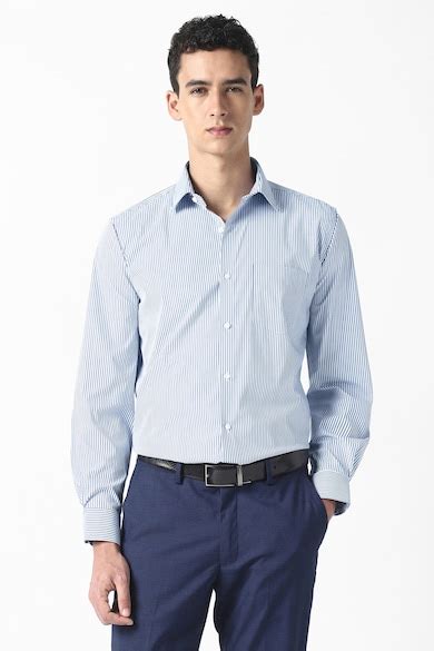 Buy Men White Stripe Full Sleeves Formal Shirt Online - 40002134 | Van ...