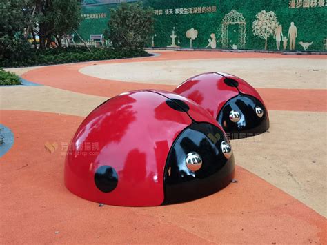 惠州儿童游乐园不锈钢瓢虫雕塑昆虫景观摆件 - 方圳玻璃钢