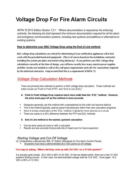 Image result for Fire Alarm System Voltage Drop Calculation