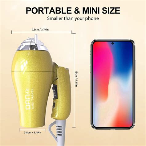 Portable Travel Hair Dryer Mini Blow Dryer 1200W with Folding Handle ...