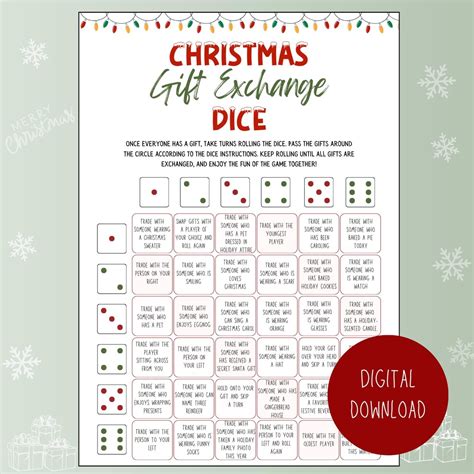 Christmas Gift Exchange Dice Game, Yankee Swap Game, White Elephant ...