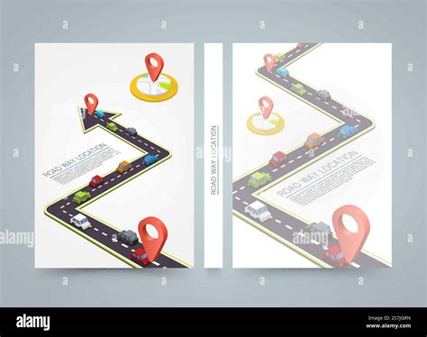 Paved path on the road. banner road book. A4 size paper, Vector ...