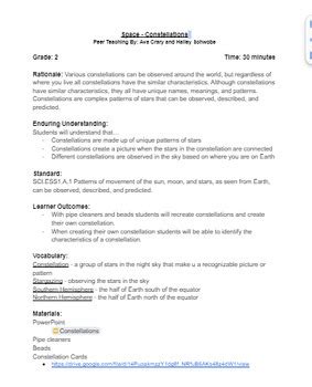 Constellation Lesson Plan 的图像结果