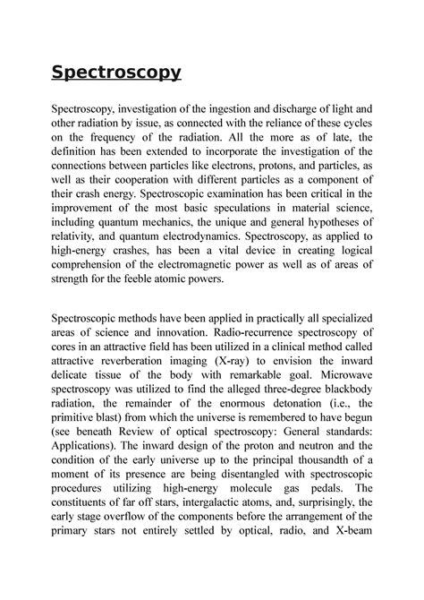 Spectroscopy - Spectroscopy Spectroscopy, investigation of the ...