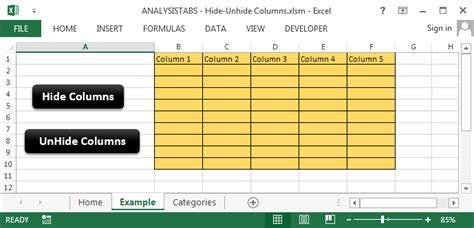 Image result for Excel Hide Unhide Column Using a Checkbox