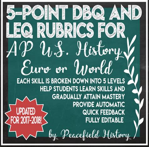 APUSH AP U.S. History 5 Point Grading Rubrics for the DBQ and the LEQ ...